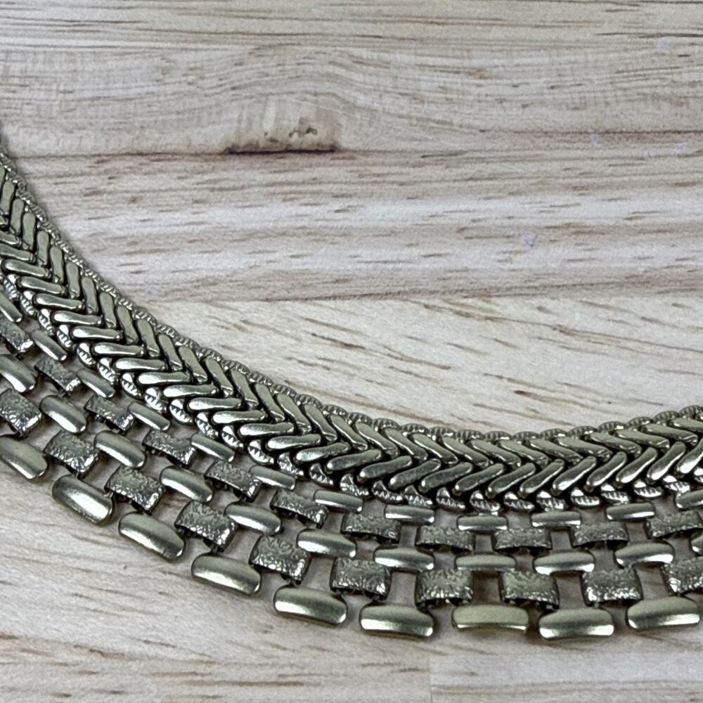 Silpada K&R “Good as Gold” Brass Collar Necklace Wide Statement 19” - Picture 3 of 8